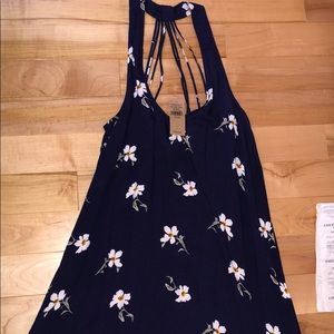 American eagle floral navy V-neck dress